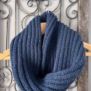 Cozy Navy Blue Knit Infinity Scarf
